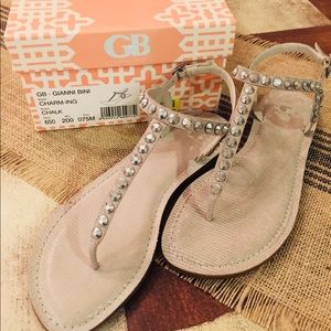 Gianni Bini Charm-Ing Studded T-Strap Sandals